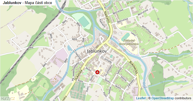 Jablunkov - mapa části obce