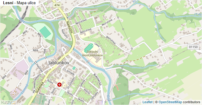 Lesní - mapa ulice