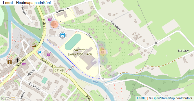 Lesní - mapa podnikání