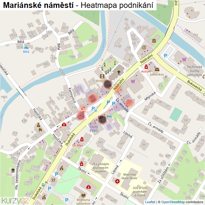 Mapa Mariánské náměstí - Firmy v ulici.