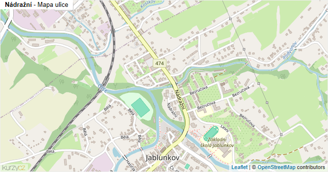 Nádražní - mapa ulice