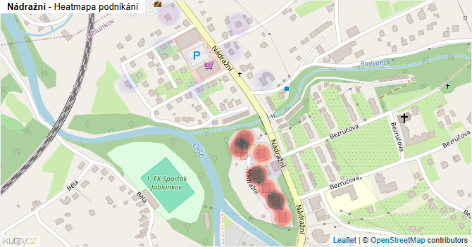 Nádražní - mapa podnikání