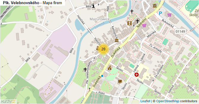 Plk. Velebnovského - mapa firem