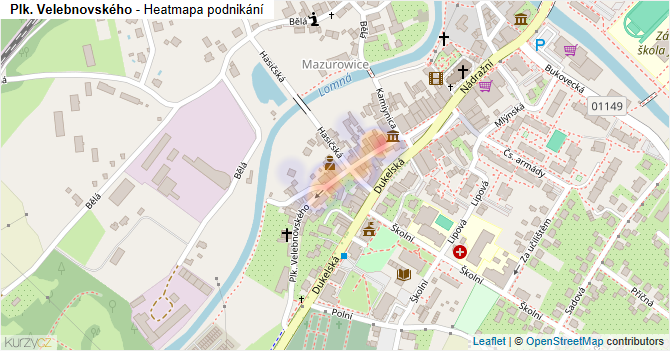 Plk. Velebnovského - mapa podnikání
