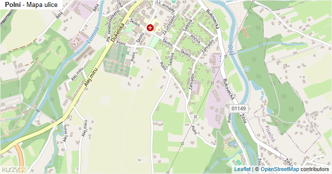Polní - mapa ulice