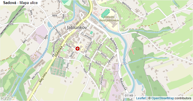 Sadová - mapa ulice