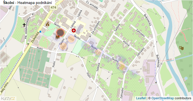 Školní - mapa podnikání