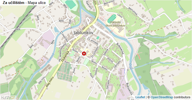 Za učilištěm - mapa ulice