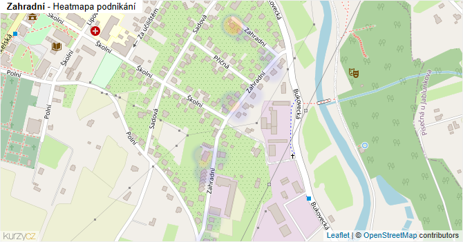 Zahradní - mapa podnikání