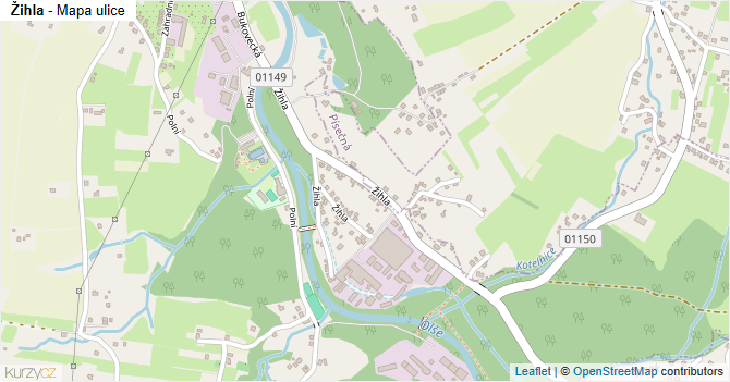 Žihla - mapa ulice