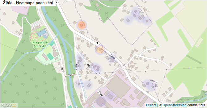 Žihla - mapa podnikání