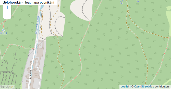 Bělohorská - mapa podnikání
