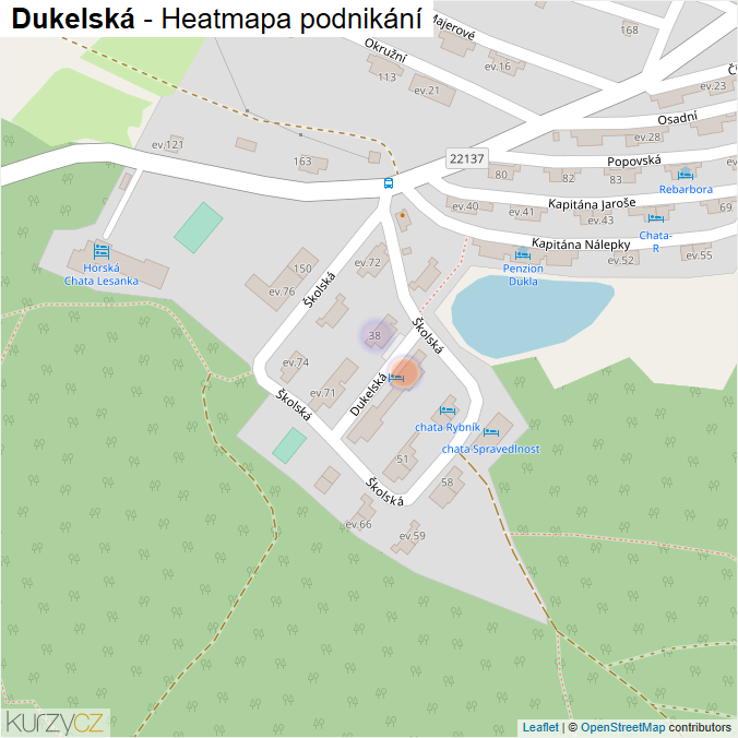 Mapa Dukelská - Firmy v ulici.