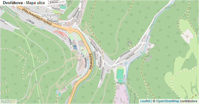 Dvořákova - mapa ulice