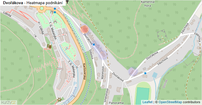 Dvořákova - mapa podnikání