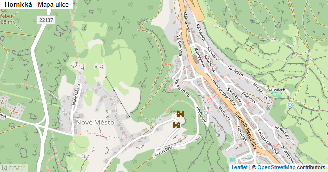 Hornická - mapa ulice