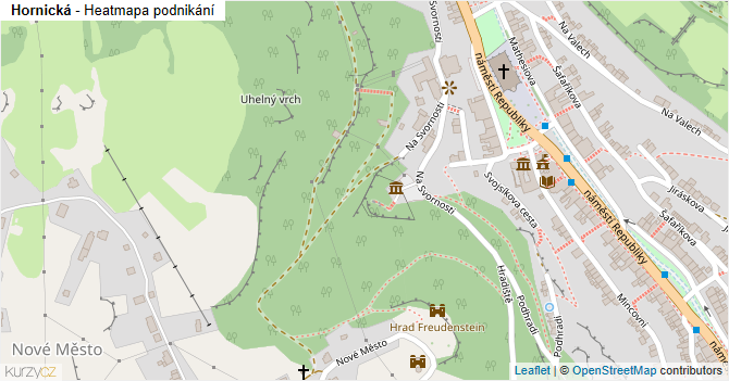 Hornická - mapa podnikání