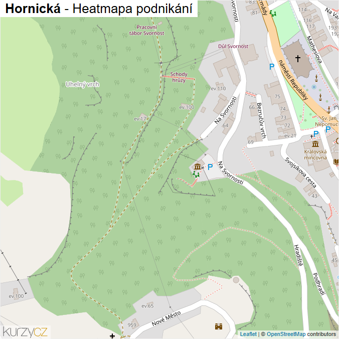 Mapa Hornická - Firmy v ulici.