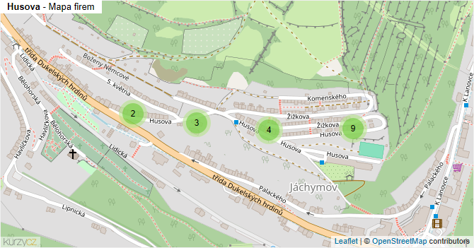 Husova - mapa firem