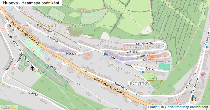 Husova - mapa podnikání