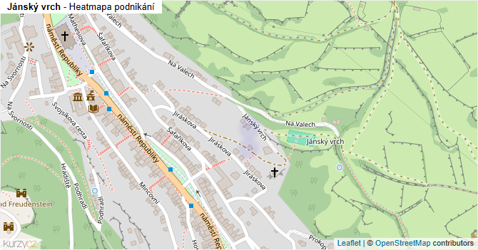 Jánský vrch - mapa podnikání