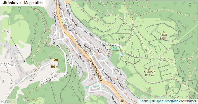 Jiráskova - mapa ulice
