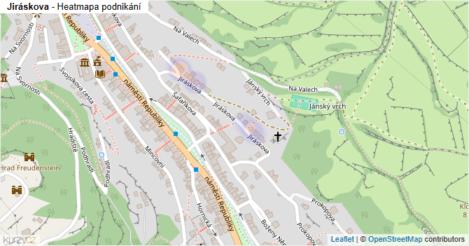 Jiráskova - mapa podnikání