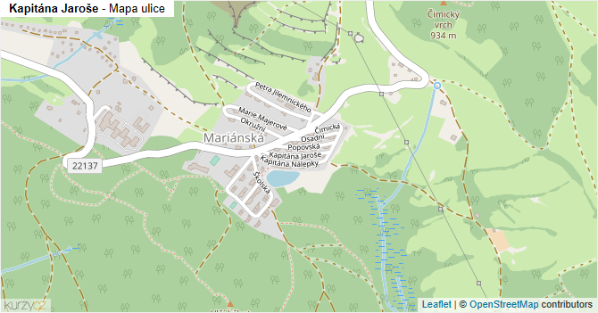 Kapitána Jaroše - mapa ulice