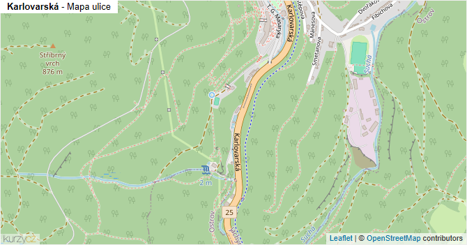 Karlovarská - mapa ulice