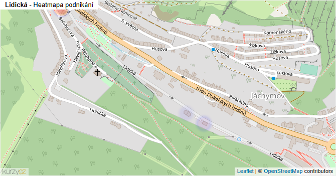 Lidická - mapa podnikání