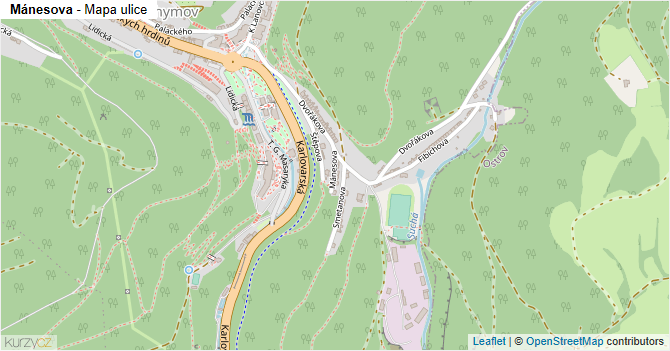 Mánesova - mapa ulice