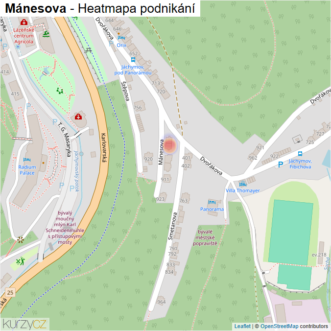 Mapa Mánesova - Firmy v ulici.