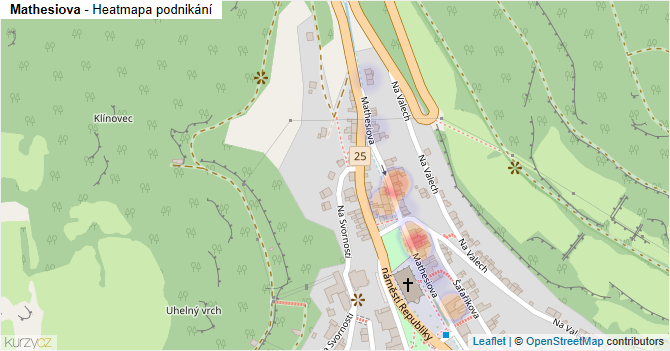 Mathesiova - mapa podnikání