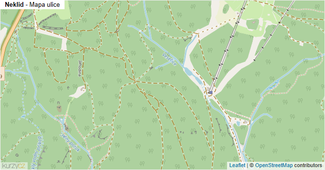 Neklid - mapa ulice