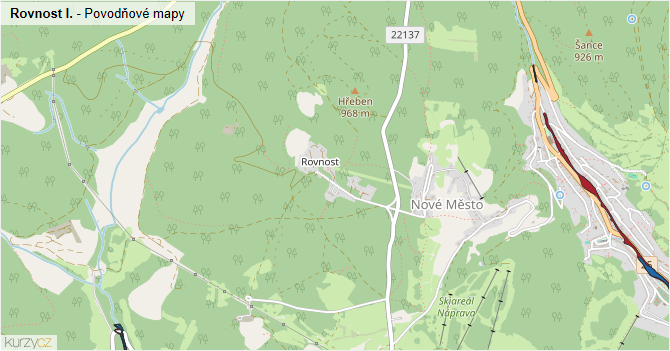 Rovnost I. - záplavové mapy stoleté vody