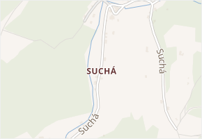Suchá v obci Jáchymov - mapa části obce