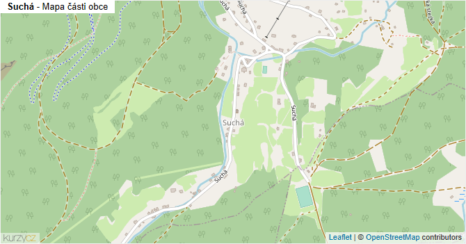 Suchá - mapa části obce
