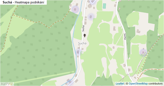 Suchá - mapa podnikání