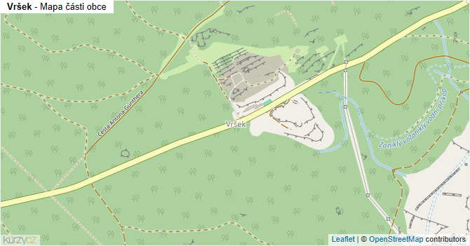Vršek - mapa části obce