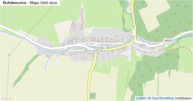 Bohdanovice - mapa části obce