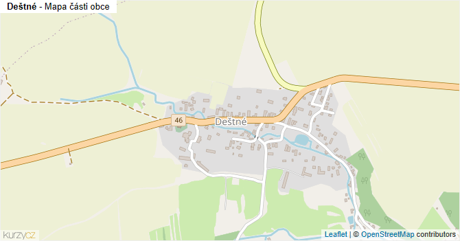 Deštné - mapa části obce