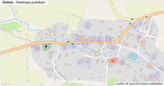 Deštné - mapa podnikání