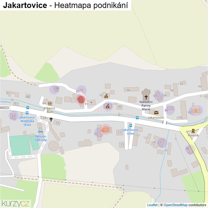 Mapa Jakartovice - Firmy v části obce.
