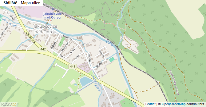 Sídliště - mapa ulice