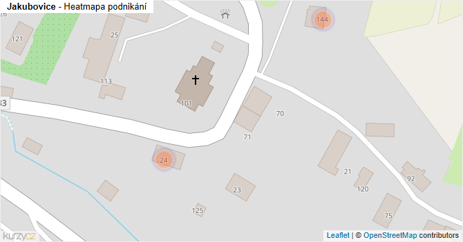 Jakubovice - mapa podnikání