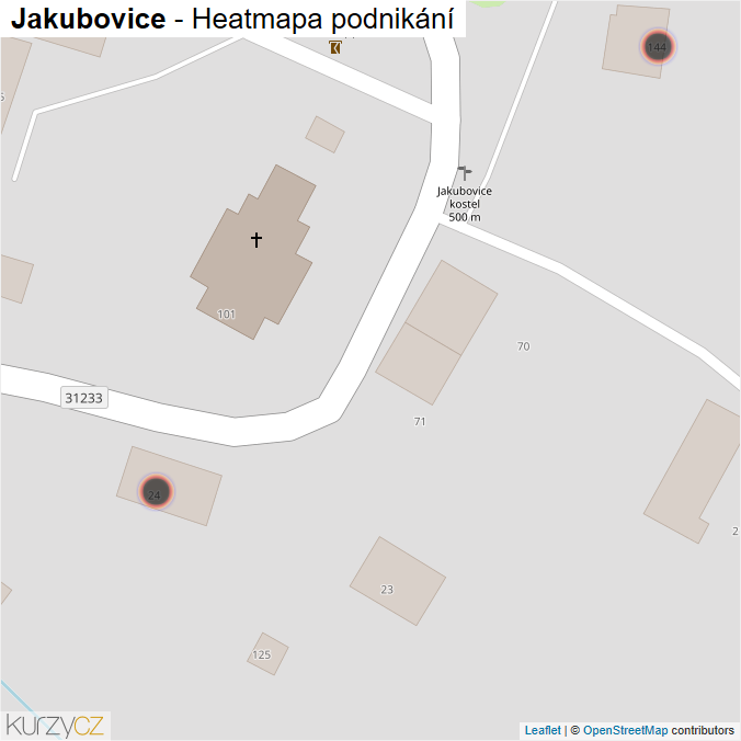 Mapa Jakubovice - Firmy v obci.