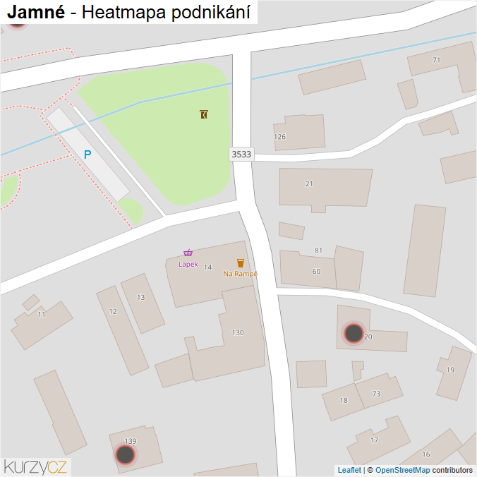 Mapa Jamné - Firmy v obci.