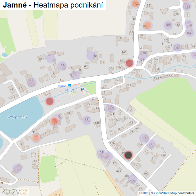 Mapa Jamné - Firmy v části obce.