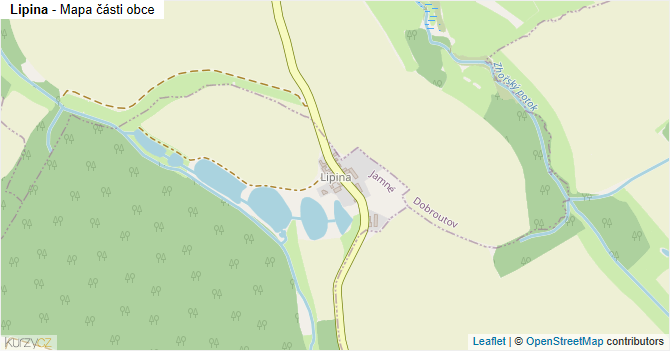Lipina - mapa části obce