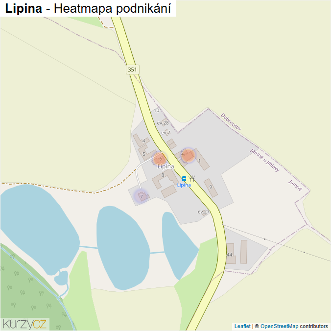 Mapa Lipina - Firmy v části obce.